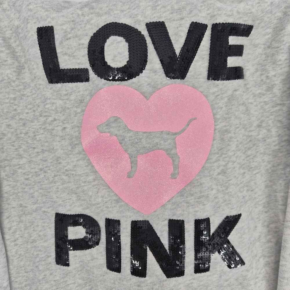 Victorias Secret Pink Bling Hoodie Heather Gray